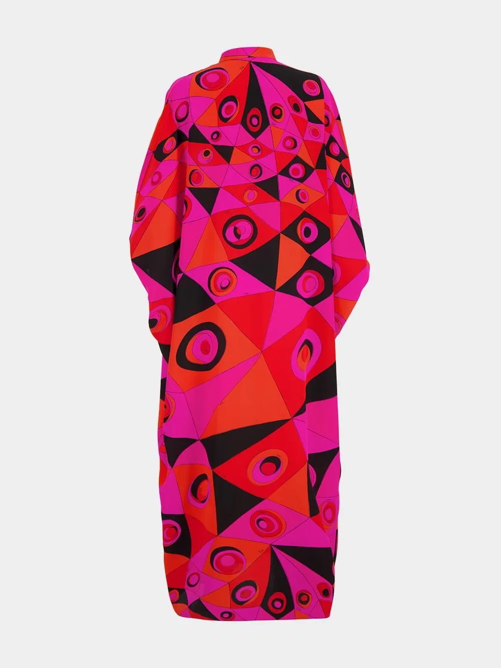 Fuchsia and Black Occhi Print Silk Kaftan sold by Fashion Clinic product image thumbnail 4