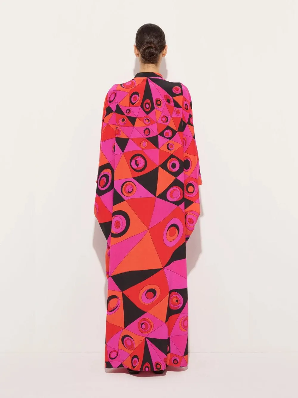 Fuchsia and Black Occhi Print Silk Kaftan sold by Fashion Clinic product image thumbnail 3