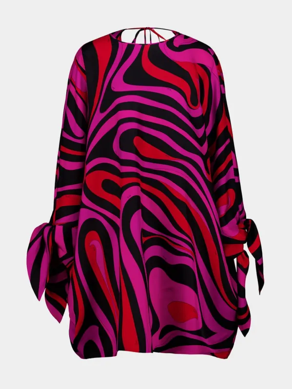 Fuchsia and Black Marmo Silk Kaftan made by Emilio Pucci
