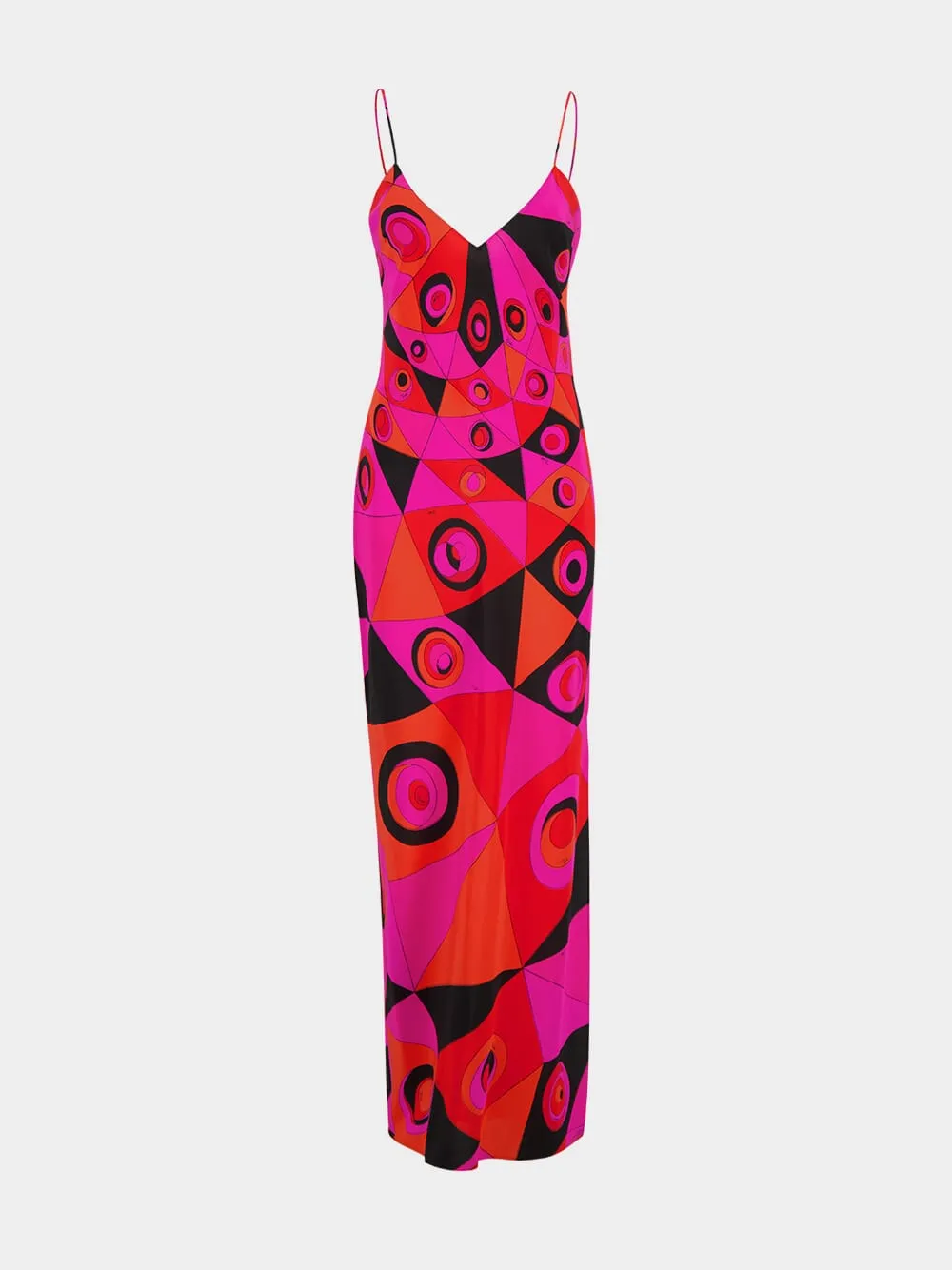 Fuchsia and Black Occhi Print Silk Dress sold by Fashion Clinic product image thumbnail 2