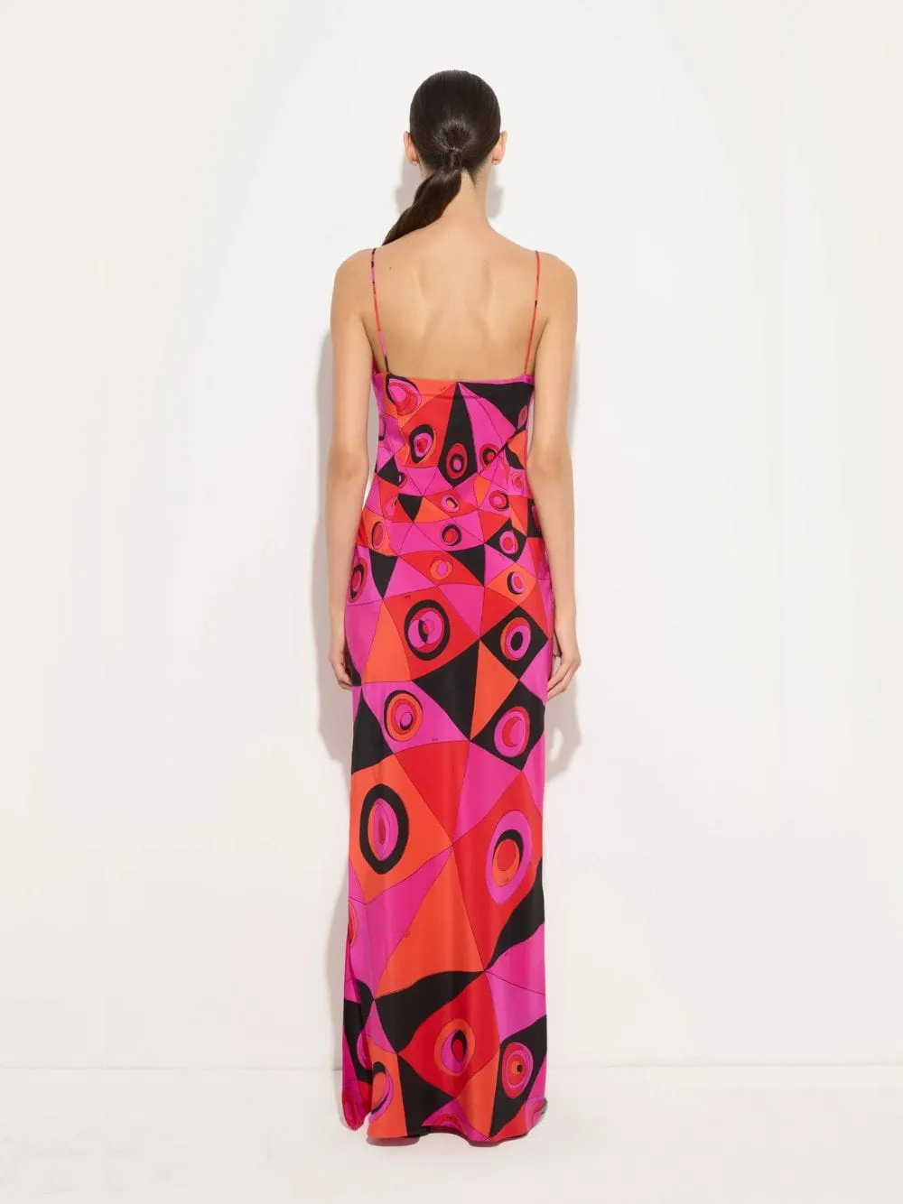 Fuchsia and Black Occhi Print Silk Dress sold by Fashion Clinic product image thumbnail 3