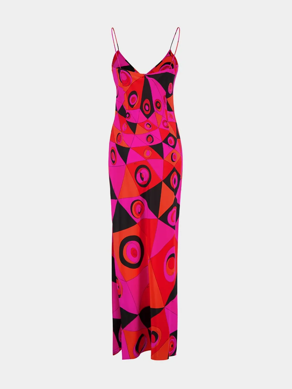Fuchsia and Black Occhi Print Silk Dress sold by Fashion Clinic product image thumbnail 4
