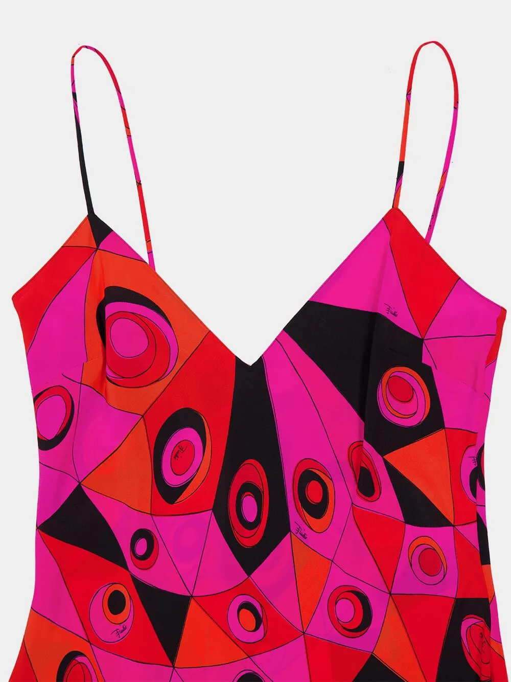 Fuchsia and Black Occhi Print Silk Dress sold by Fashion Clinic product image thumbnail 5