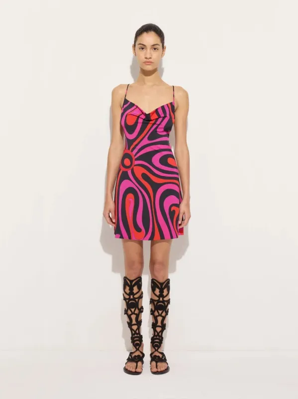 Fuchsia and Black Marmo Print Mini Dress made by Emilio Pucci