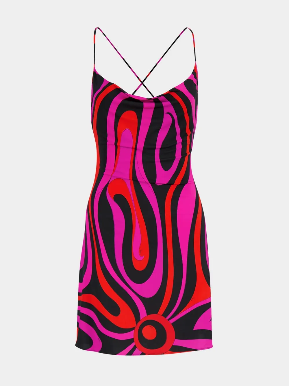Fuchsia and Black Marmo Print Mini Dress sold by Fashion Clinic product image thumbnail 2