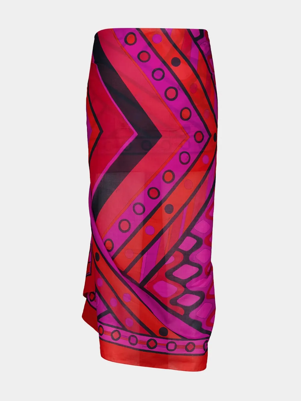 Fuchsia and Black Vivara Print Sarong sold by Fashion Clinic product image thumbnail 3