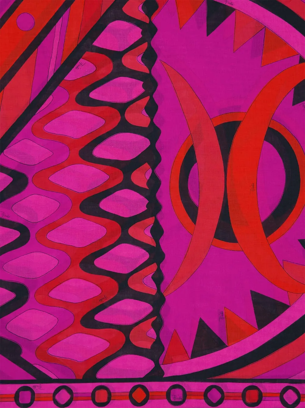 Fuchsia and Black Vivara Print Sarong sold by Fashion Clinic product image thumbnail 5