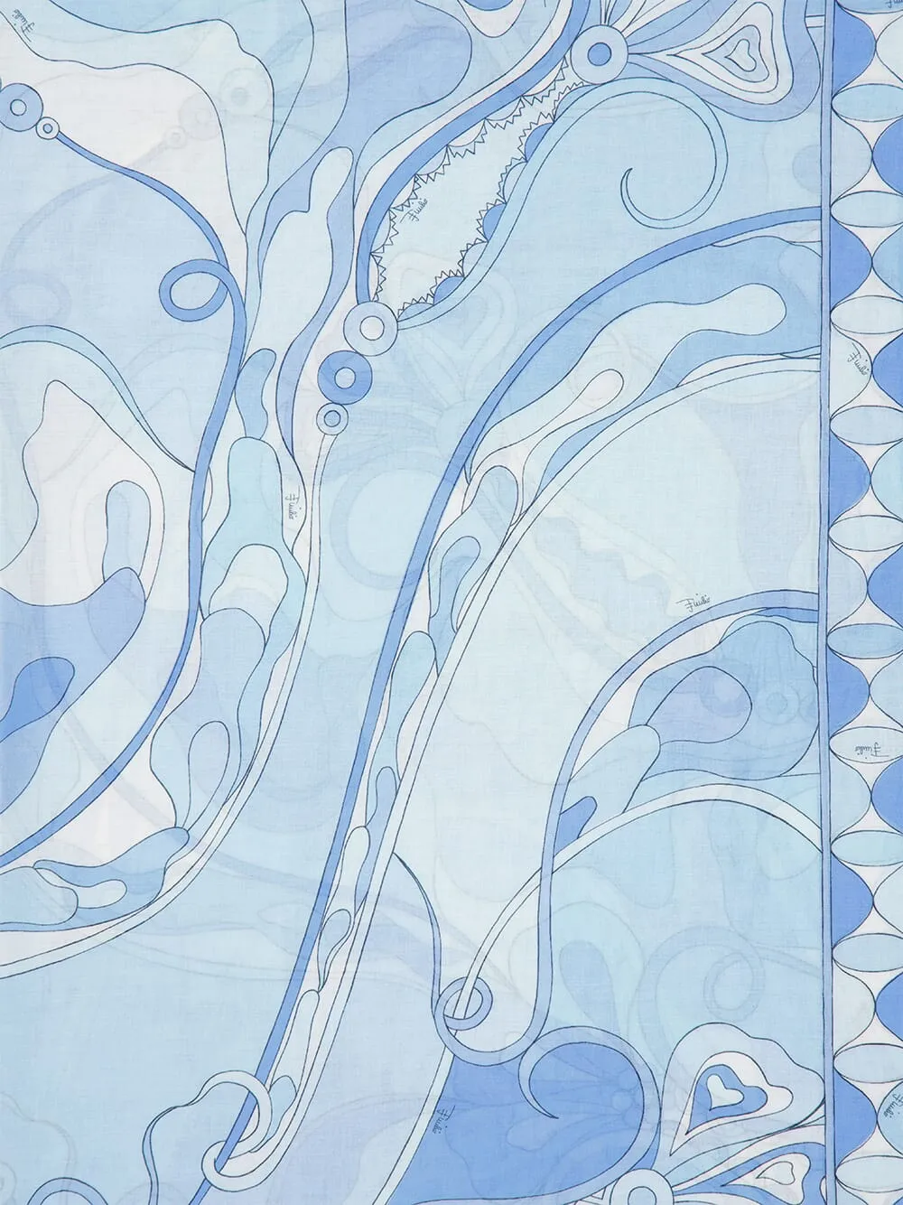 Pale Blue Orchidee Print Sarong sold by Fashion Clinic product image thumbnail 5