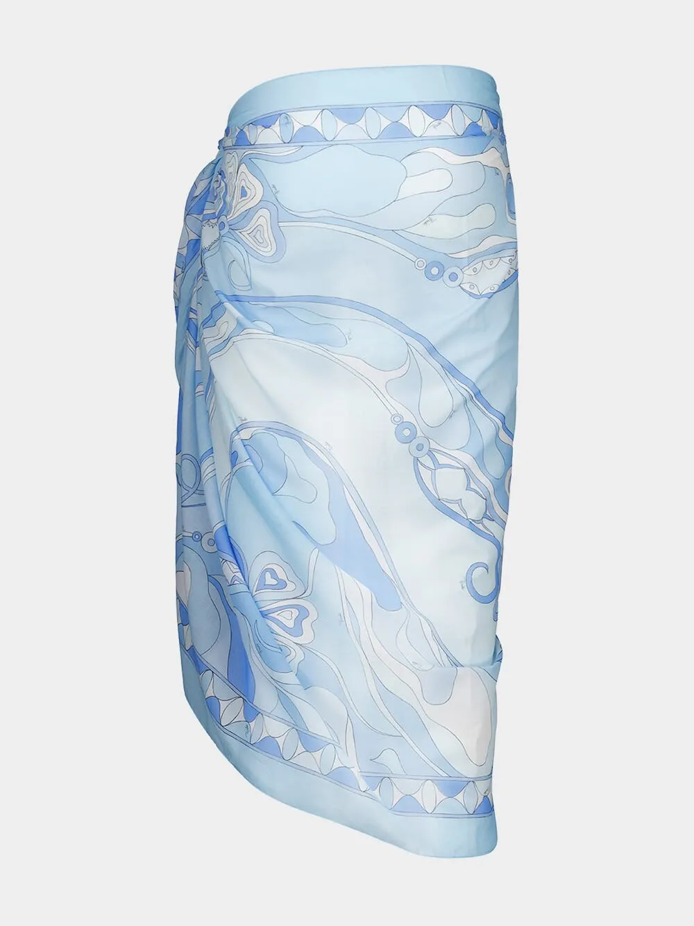 Pale Blue Orchidee Print Sarong sold by Fashion Clinic product image thumbnail 3