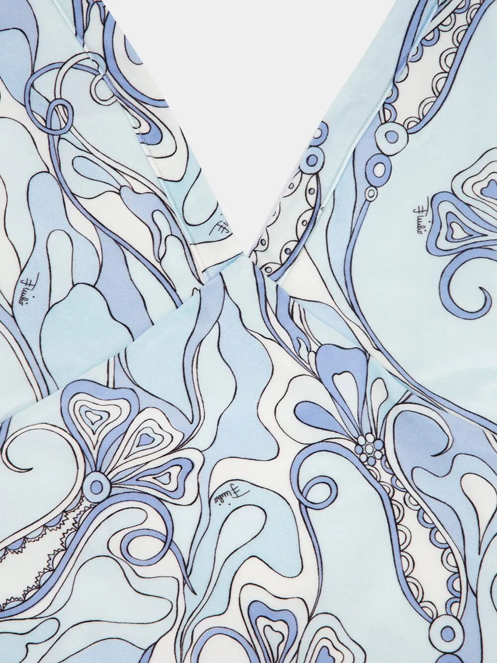 Pale Blue Orchidee Print Swimsuit sold by Fashion Clinic product image thumbnail 5