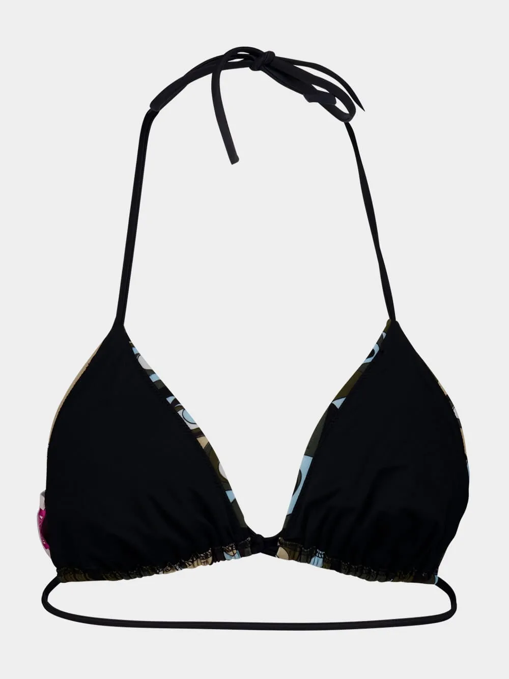 Khaki and Blue Occhi Triangle Bikini Top sold by Fashion Clinic product image thumbnail 3