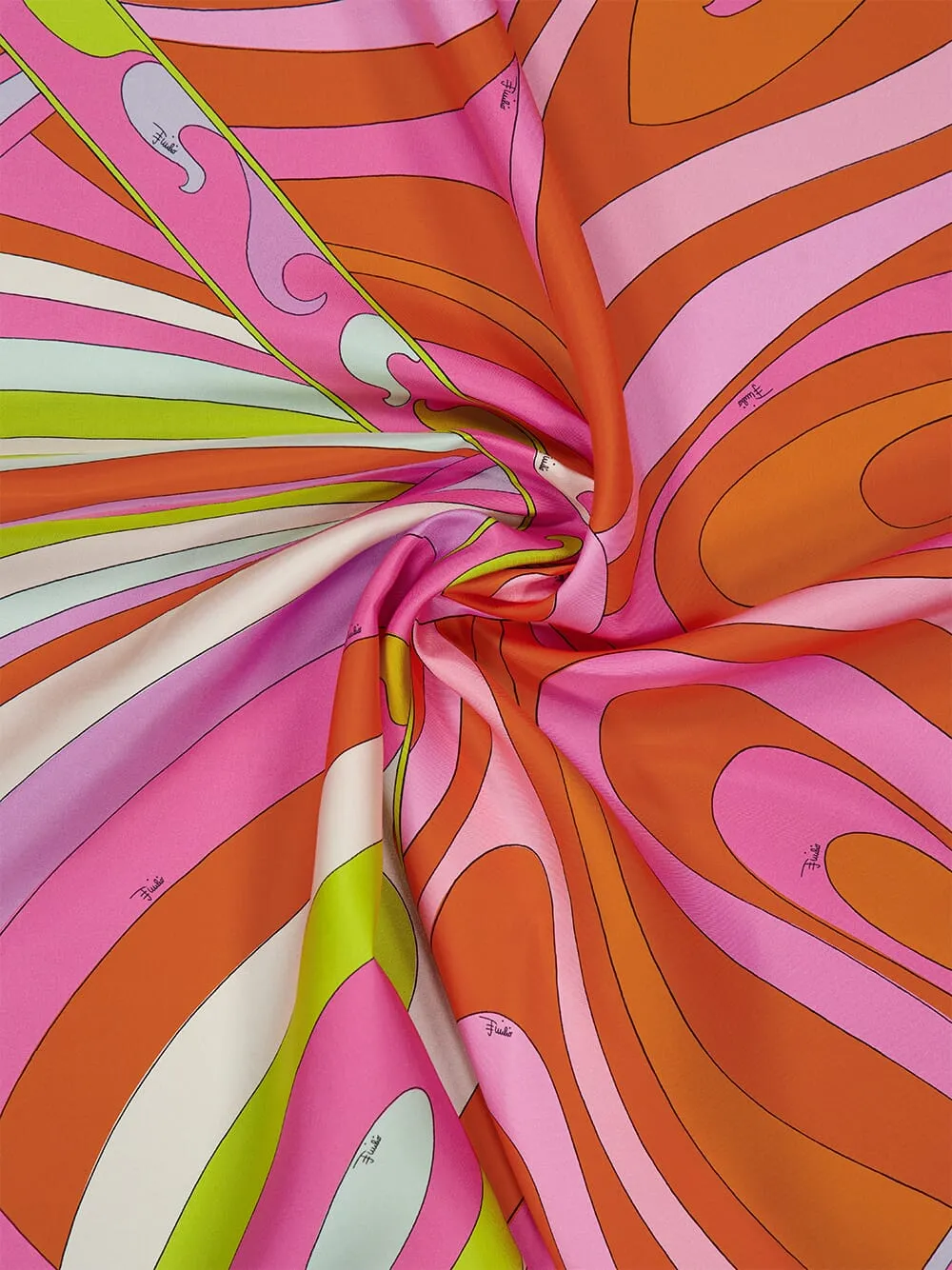 Orange Marmo and Iride Print Silk Carré Scarf sold by Fashion Clinic product image thumbnail 3