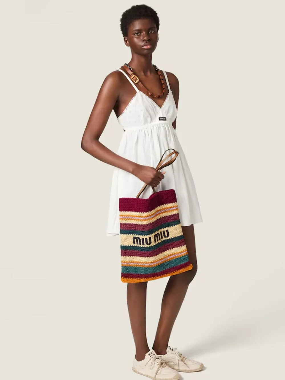 Bordeaux and Natural Raffia-Effect Woven Tote Bag sold by Fashion Clinic product image thumbnail 4