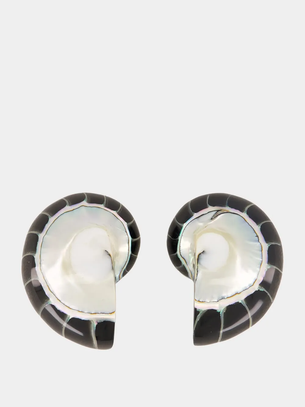 Black Nautilus Shell Clip-On Earrings sold by Fashion Clinic