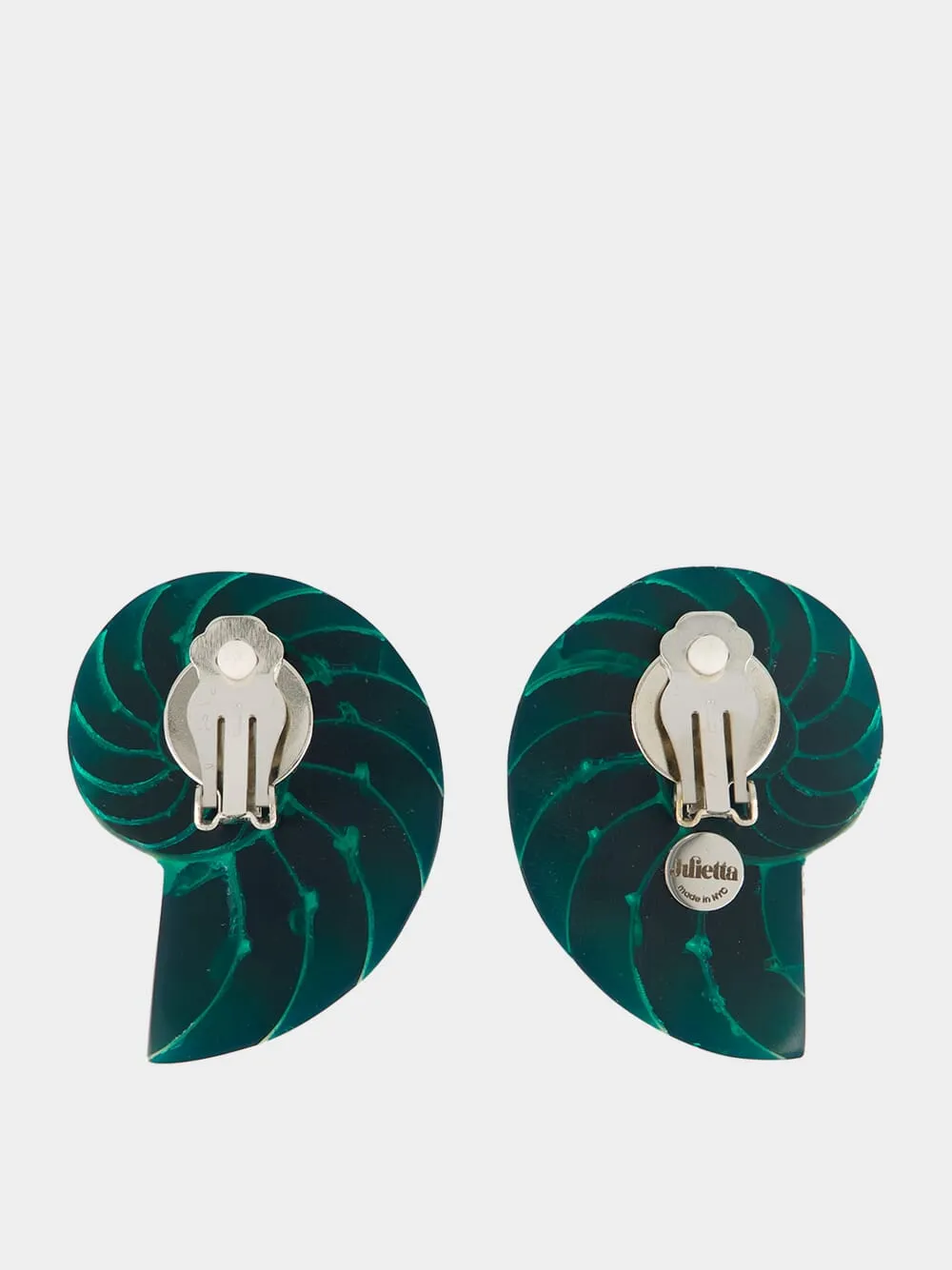 Green Nautilus Shell Clip-On Earrings sold by Fashion Clinic product image thumbnail 3
