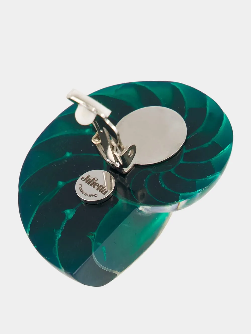 Green Nautilus Shell Clip-On Earrings sold by Fashion Clinic product image thumbnail 5