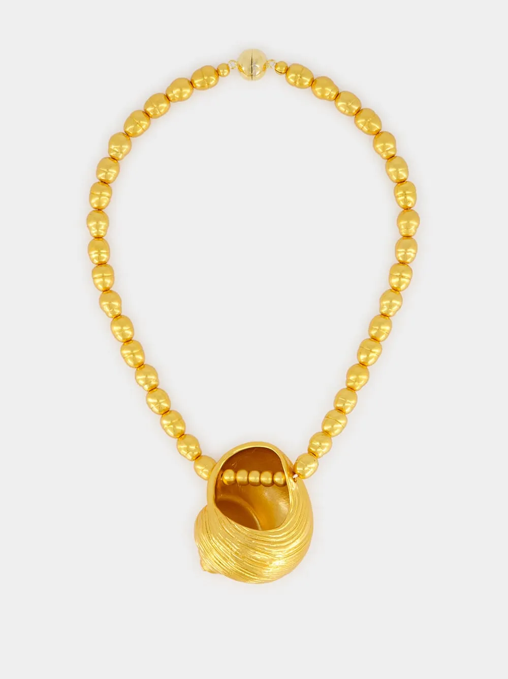 Gold Mykonos Shell Pendant Necklace sold by Fashion Clinic product image thumbnail 3