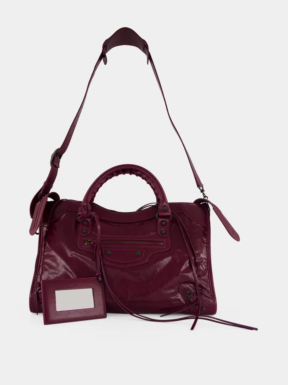 Plum Le City Medium Leather Bag sold by Fashion Clinic product image thumbnail 3