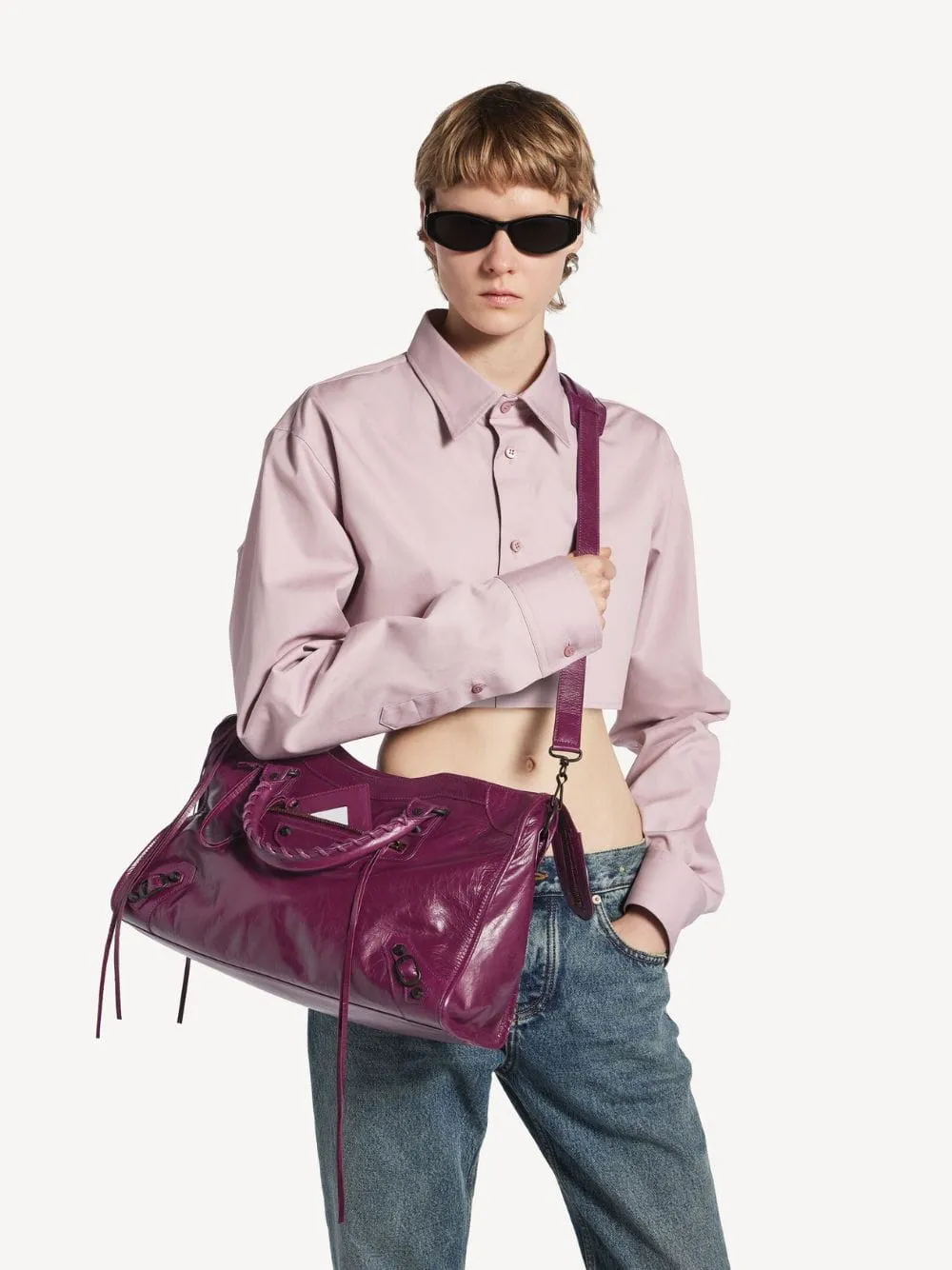 Plum Le City Medium Leather Bag sold by Fashion Clinic product image thumbnail 4