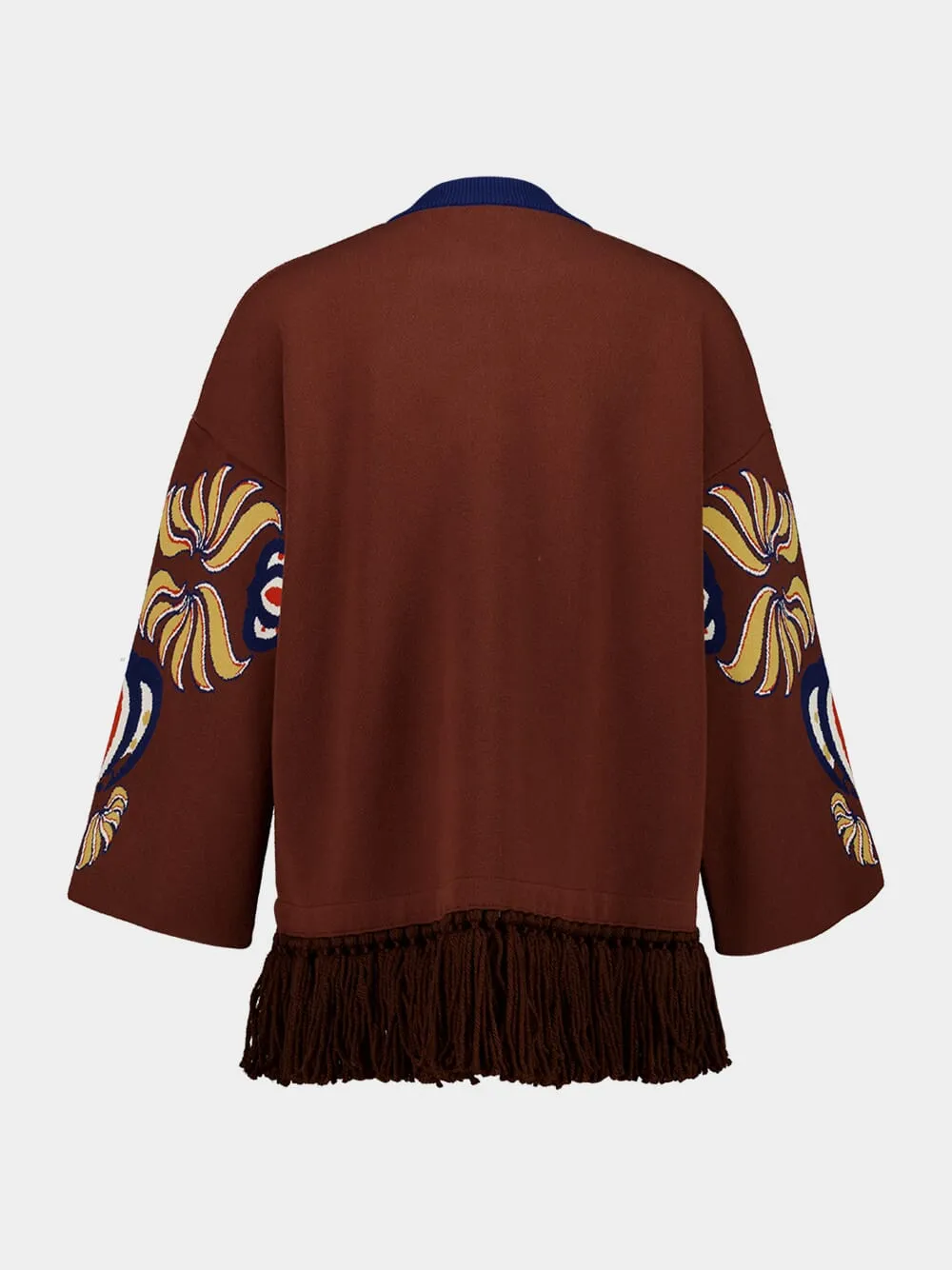 Jade Potting Soil Jacquard Sweater with Fringes sold by Fashion Clinic product image thumbnail 5