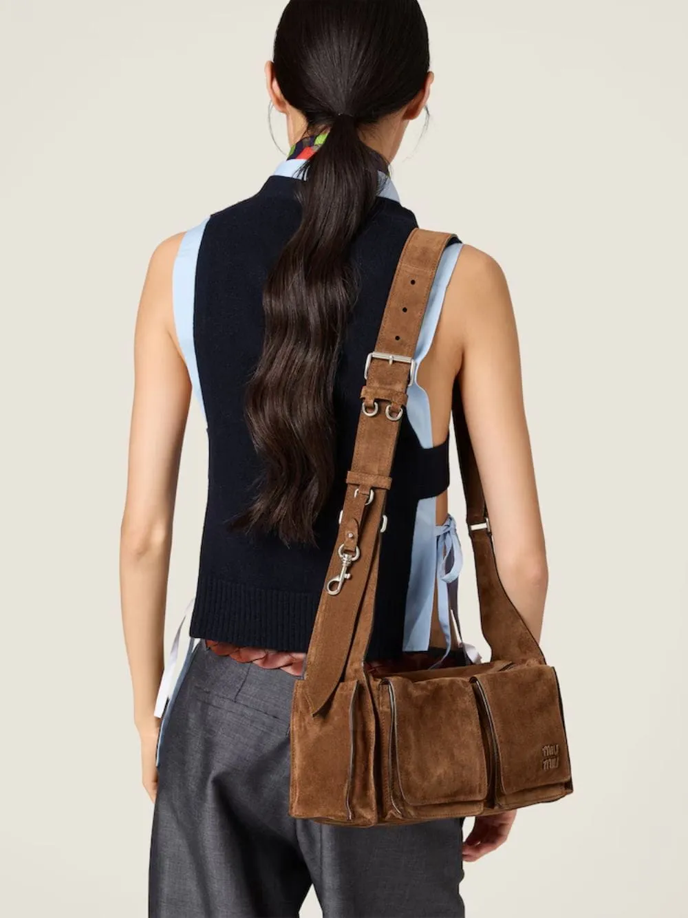 Cocoa Utilitaire Suede Shoulder Bag sold by Fashion Clinic product image thumbnail 5