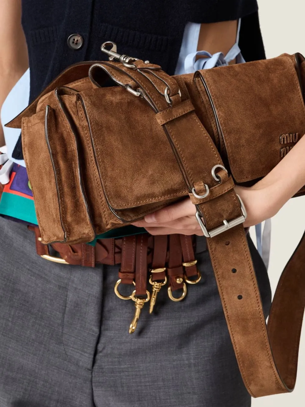 Cocoa Utilitaire Suede Shoulder Bag sold by Fashion Clinic product image thumbnail 3