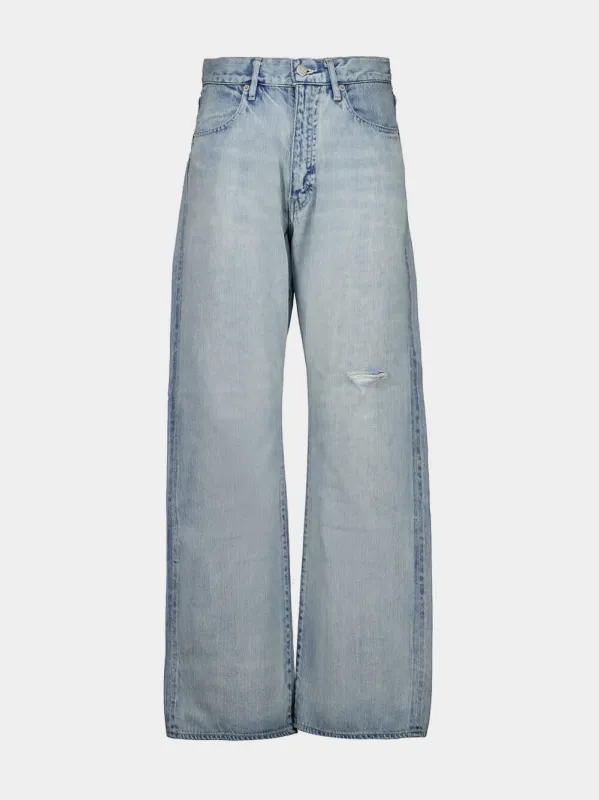 Light Indigo Selvedge Denim Pants made by Auralee
