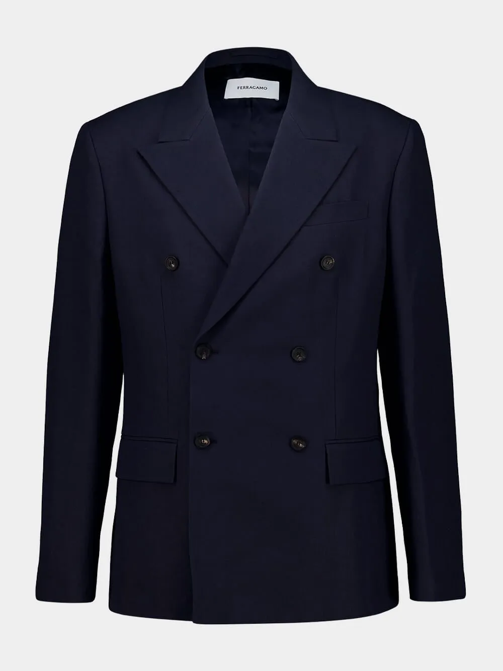 Navy Blue Double-Breasted Blazer sold by Fashion Clinic