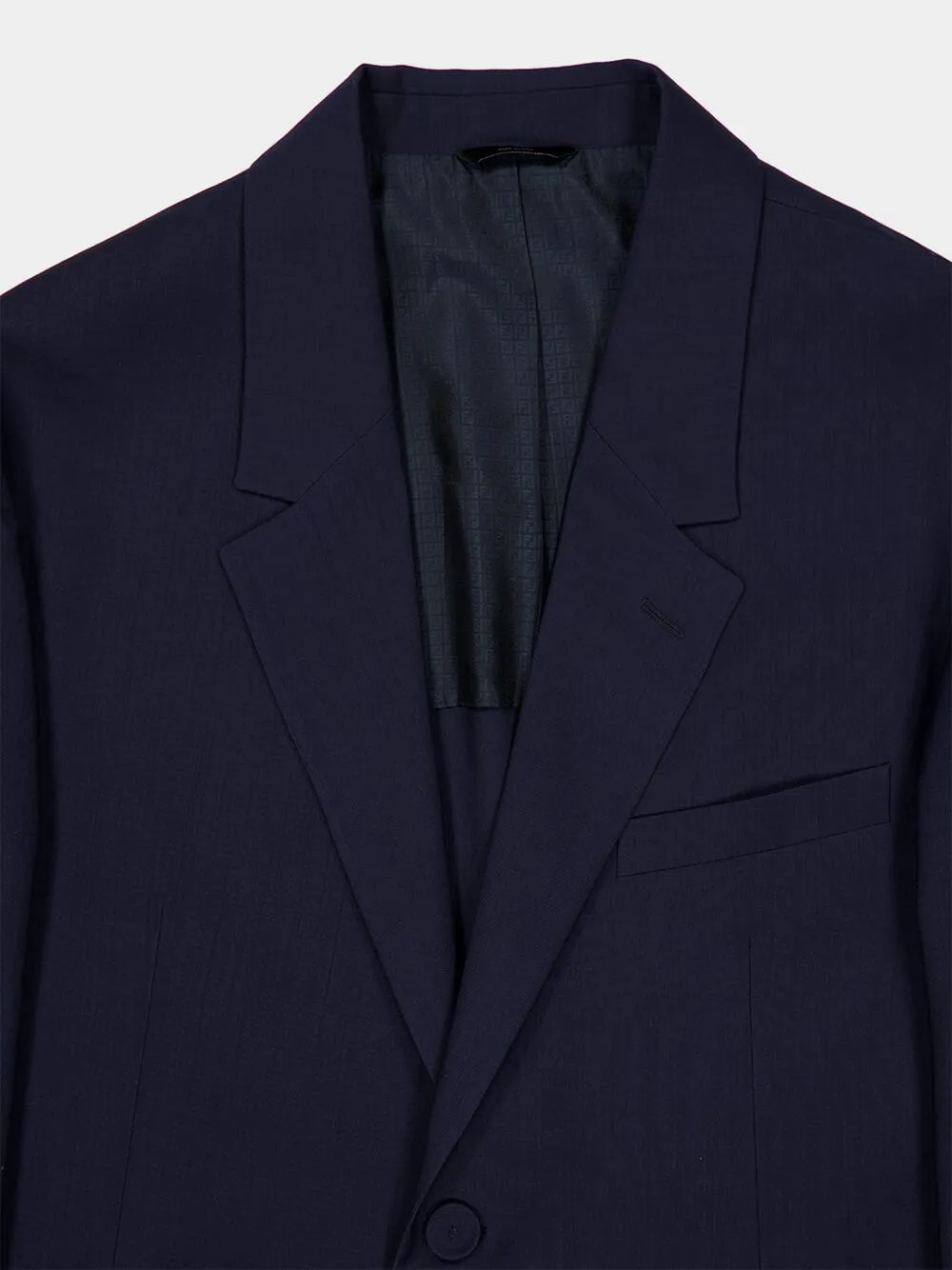 Dark Blue Wool Canvas Blazer sold by Fashion Clinic product image thumbnail 4