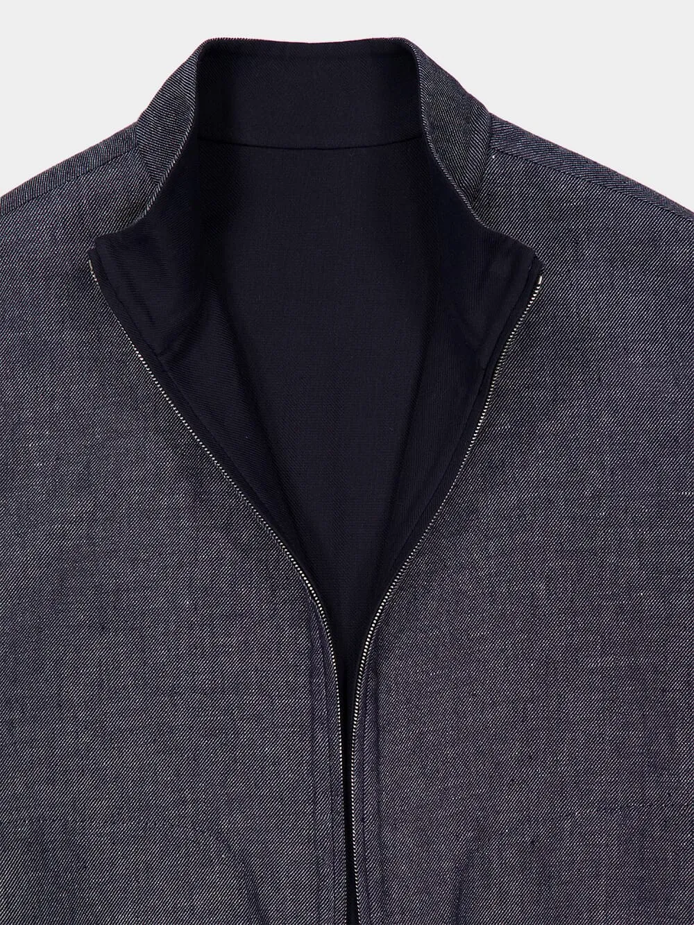 Dark Blue Reversible Denim Blouson sold by Fashion Clinic product image thumbnail 4
