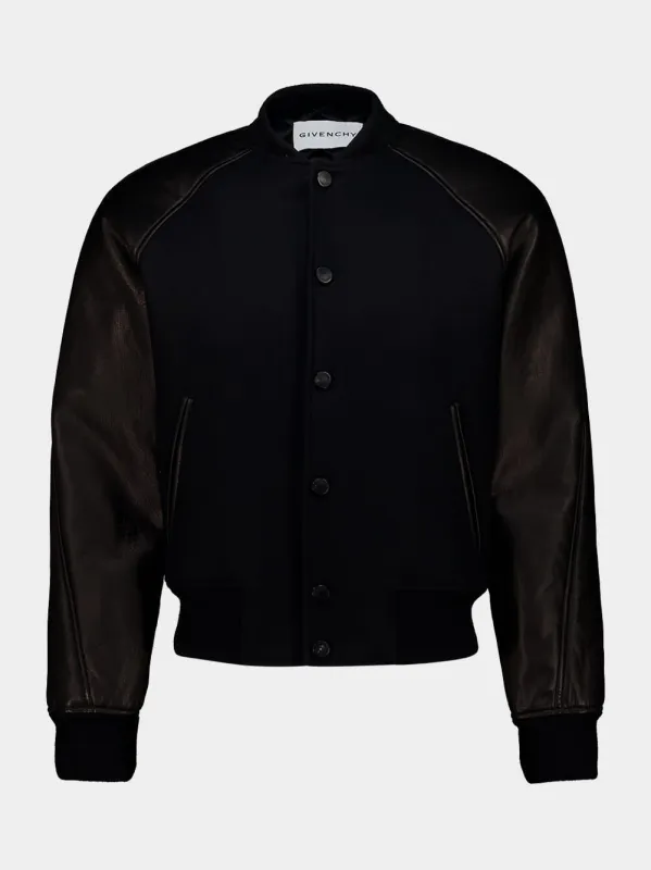 Black Logo Paris Bomber Jacket made by Givenchy