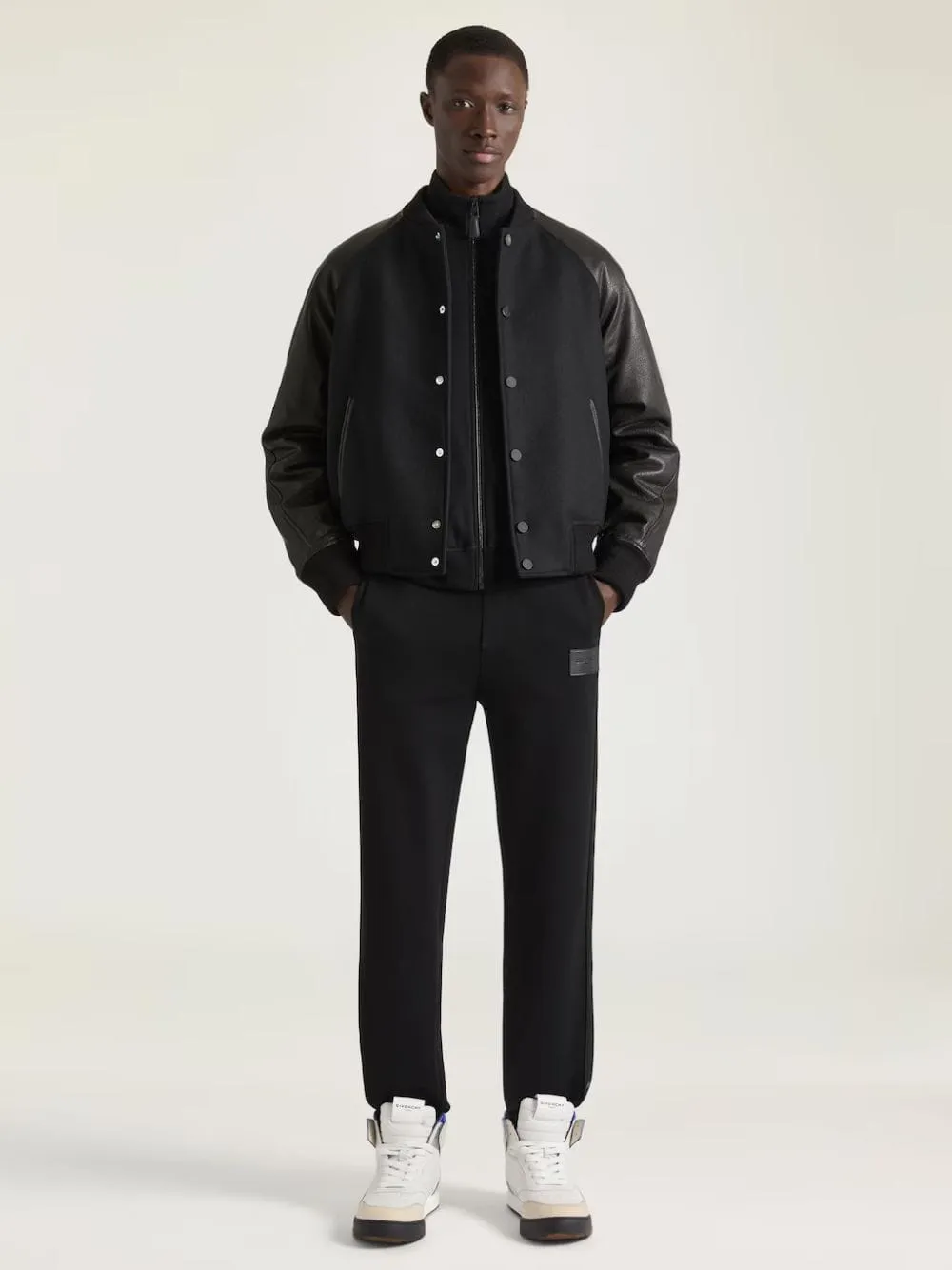 Black Logo Paris Bomber Jacket sold by Fashion Clinic product image thumbnail 2
