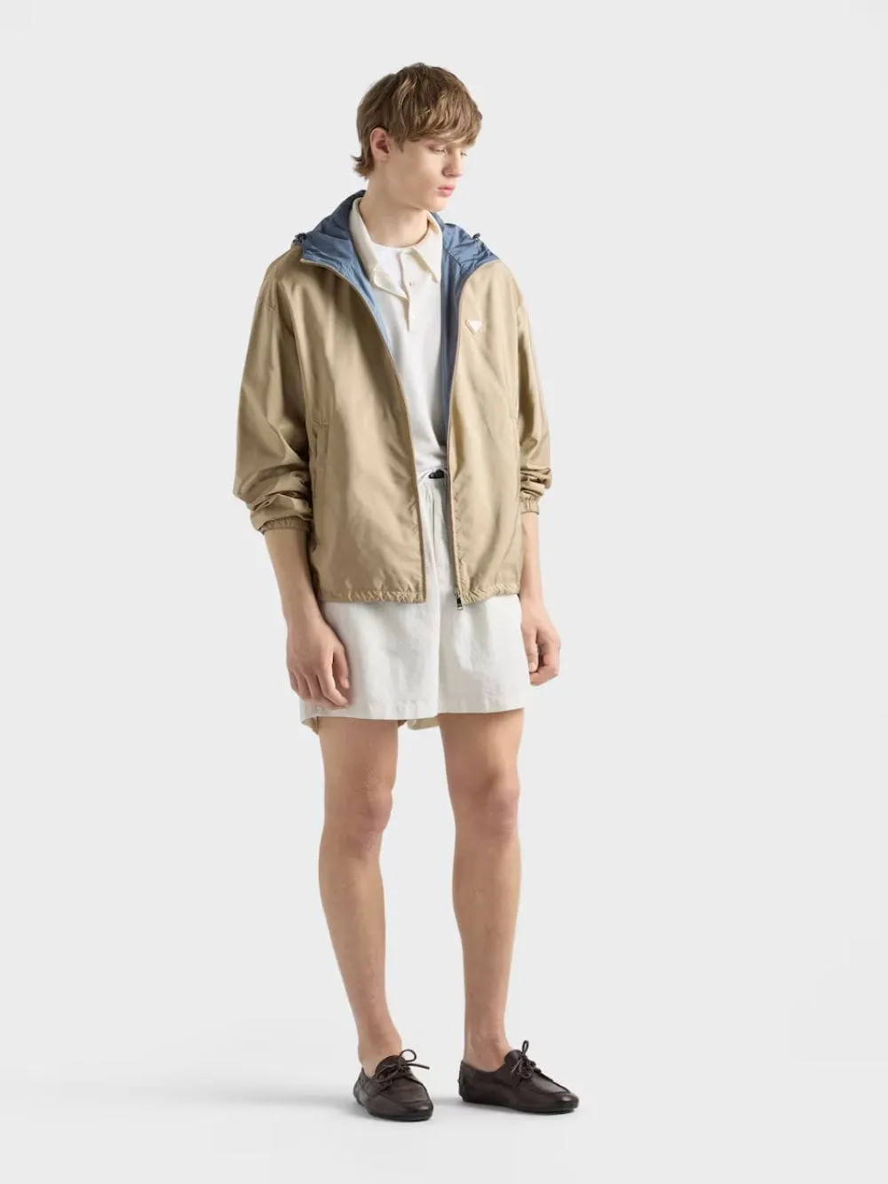 Camel and Aviation Blue Re-Nylon Reversible Jacket sold by Fashion Clinic product image thumbnail 2