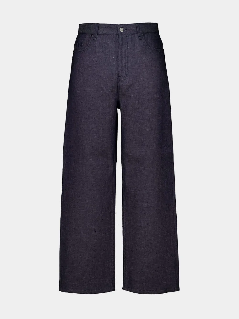 Dark Blue Straight-Cut Denim Jeans sold by Fashion Clinic