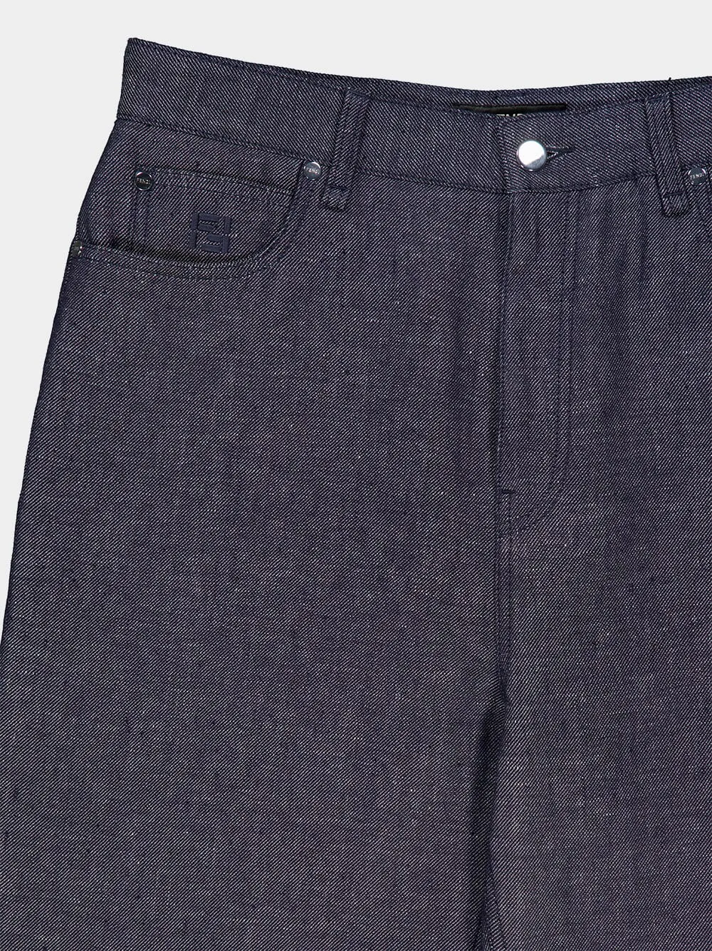 Dark Blue Straight-Cut Denim Jeans sold by Fashion Clinic product image thumbnail 4