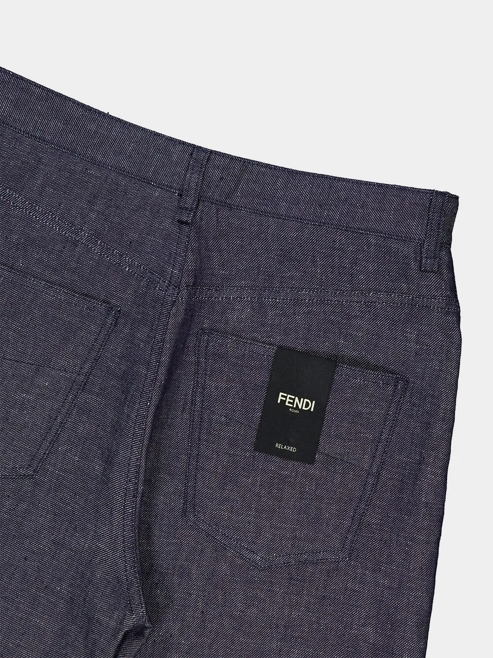 Dark Blue Straight-Cut Denim Jeans sold by Fashion Clinic product image thumbnail 5