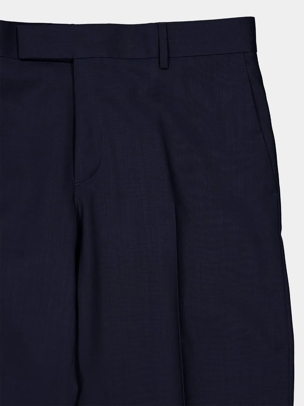 Dark Blue Wool Tailored Trousers sold by Fashion Clinic product image thumbnail 4