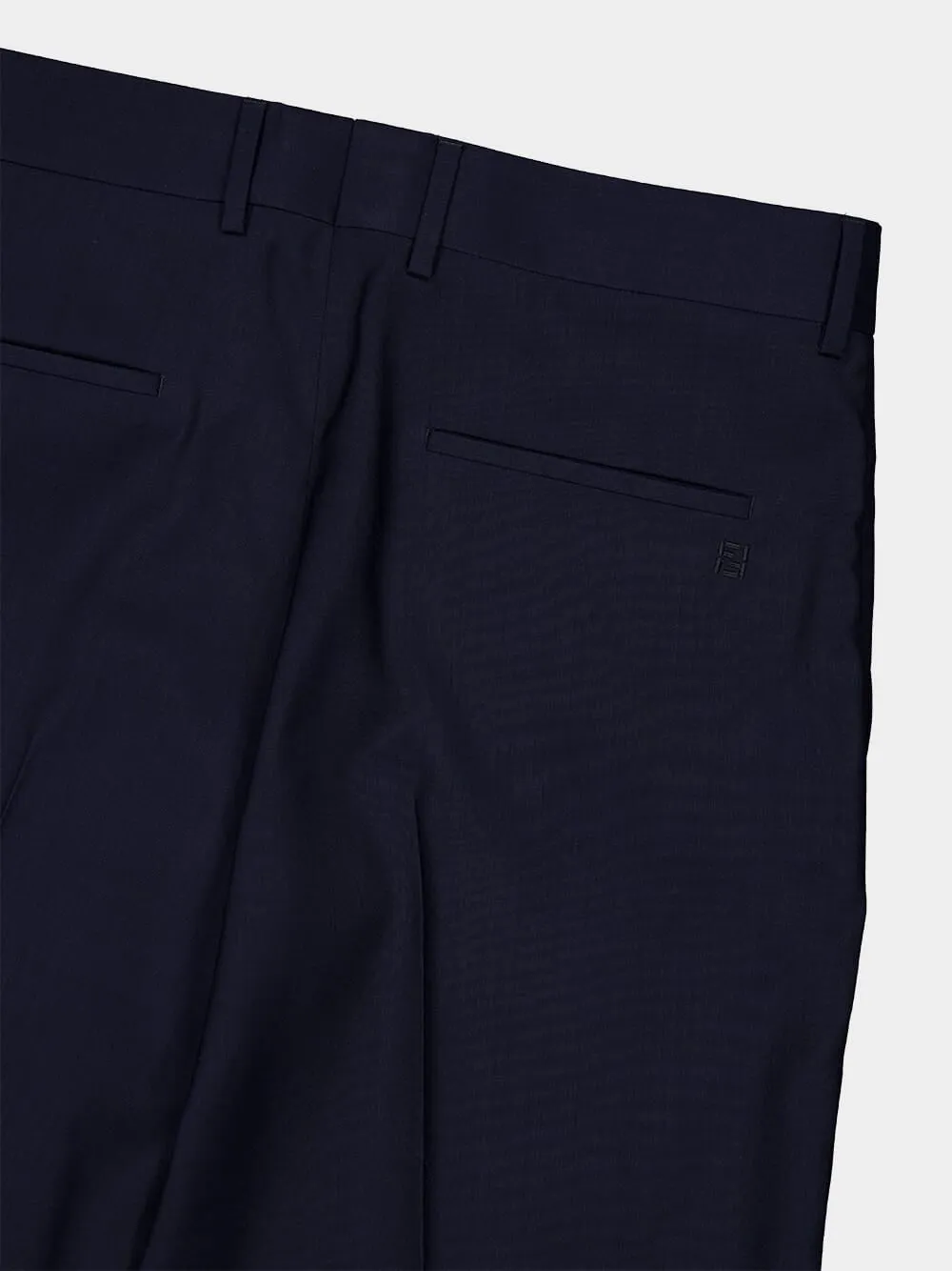 Dark Blue Wool Tailored Trousers sold by Fashion Clinic product image thumbnail 5
