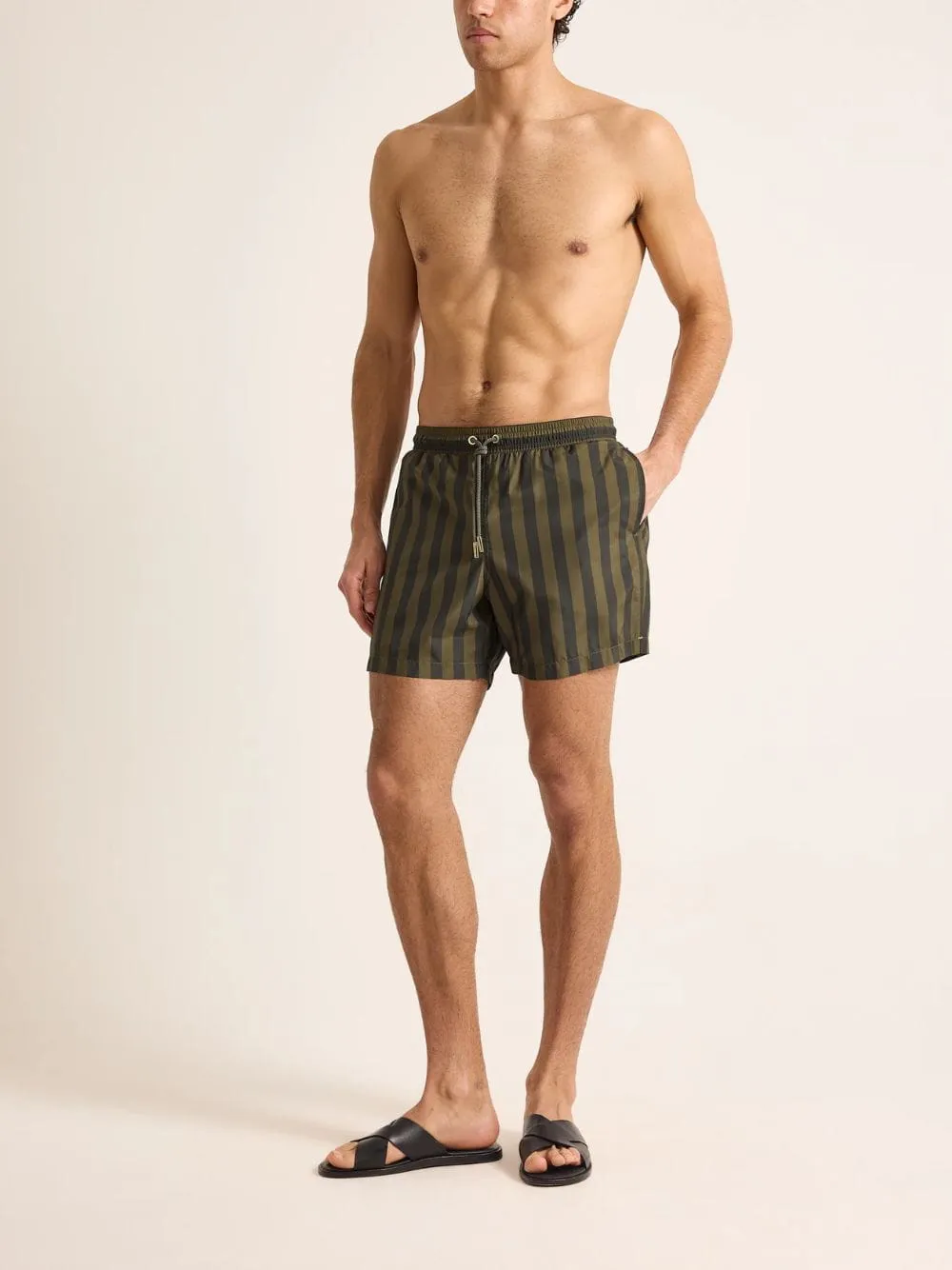 Bayleaf Green Stripe Boxer Swim Shorts sold by Fashion Clinic product image thumbnail 2