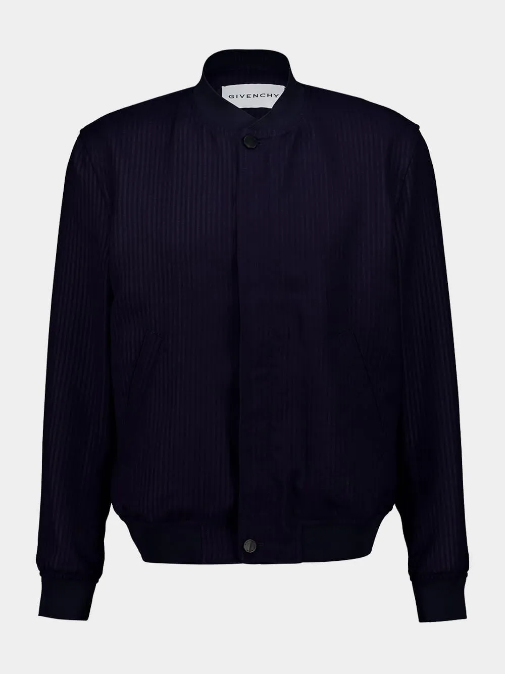 Navy Wool Double Stripe Jacket sold by Fashion Clinic