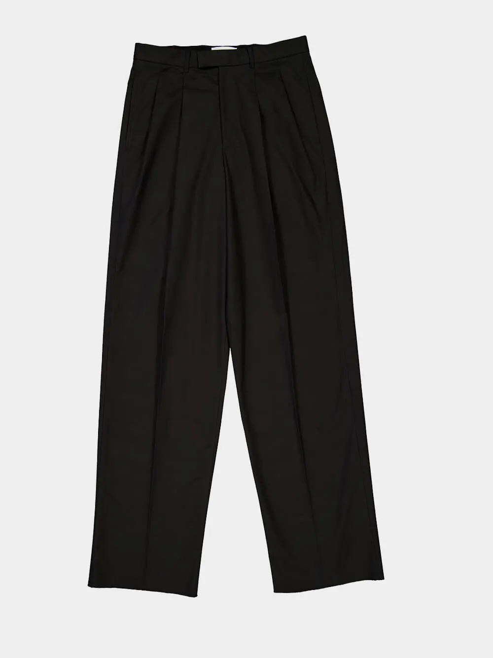 Black Double Pleat Cotton Trousers sold by Fashion Clinic product image thumbnail 5