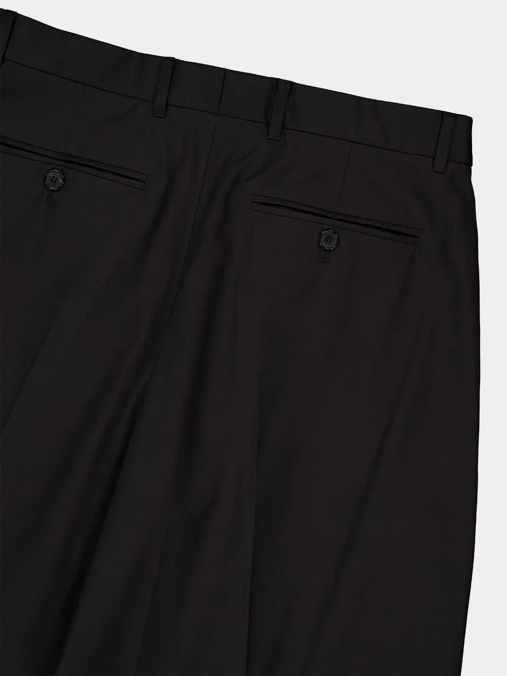 Black Double Pleat Cotton Trousers sold by Fashion Clinic product image thumbnail 4