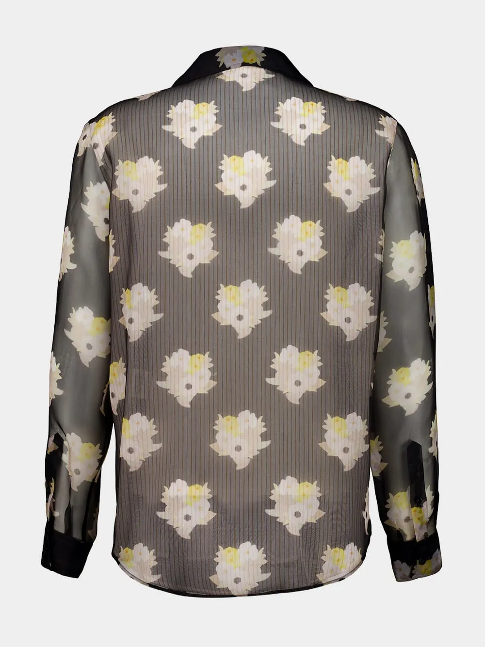Black Bouquet Silk Organza Shirt sold by Fashion Clinic product image thumbnail 2