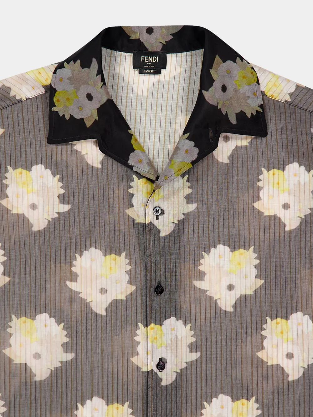 Black Bouquet Silk Organza Shirt sold by Fashion Clinic product image thumbnail 3