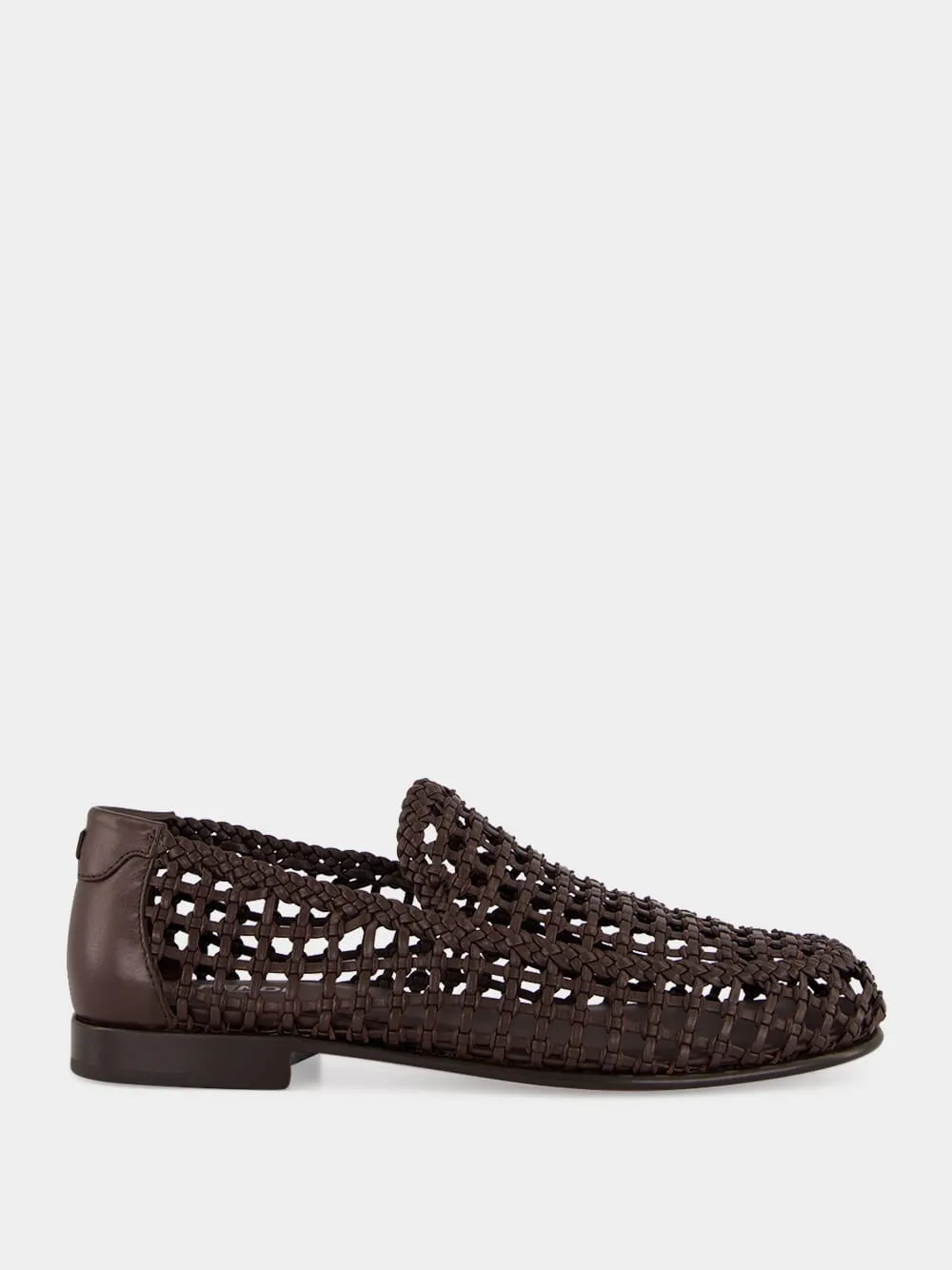 Brown Braided Leather FF Loafers sold by Fashion Clinic