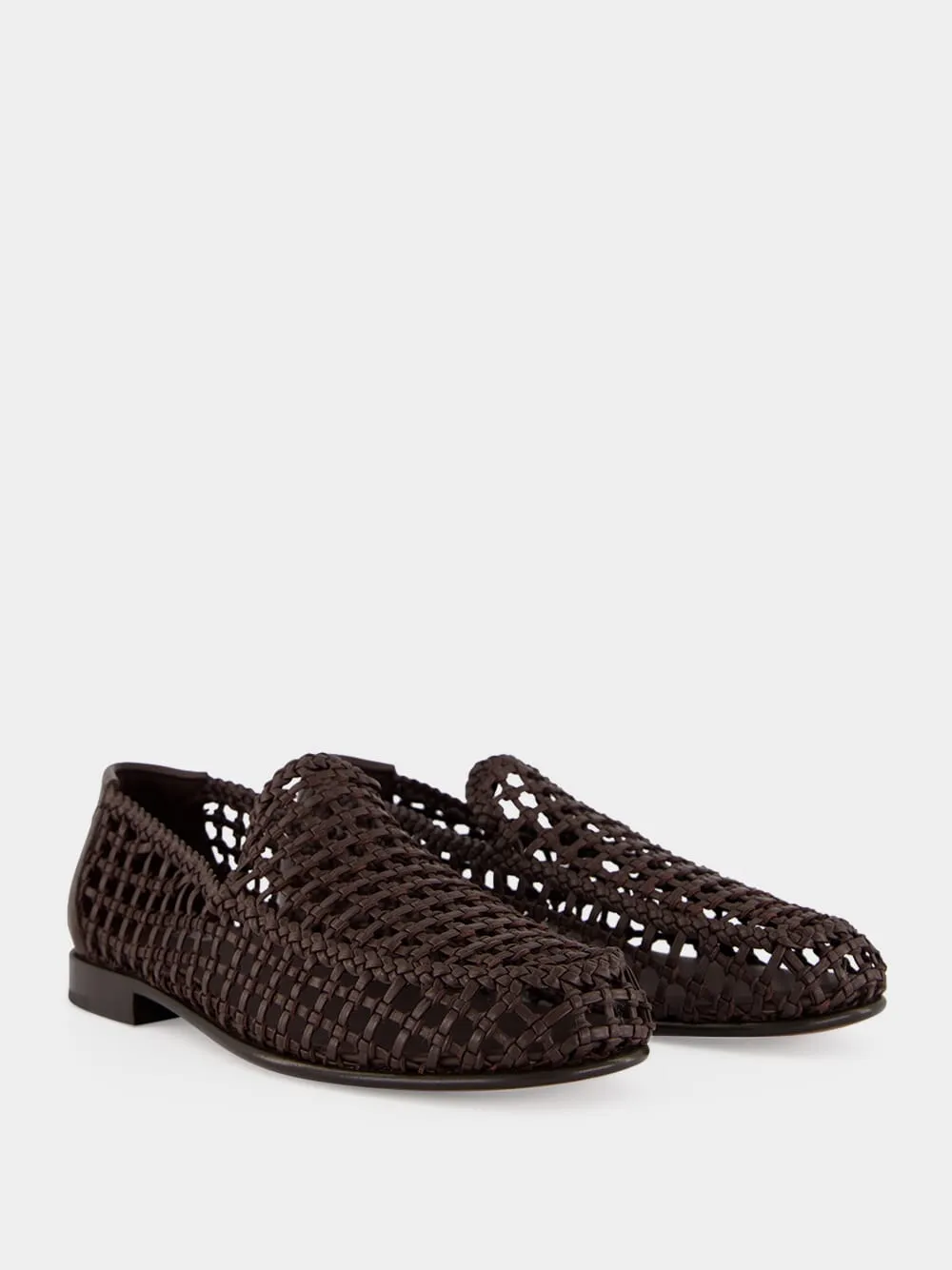 Brown Braided Leather FF Loafers sold by Fashion Clinic product image thumbnail 4