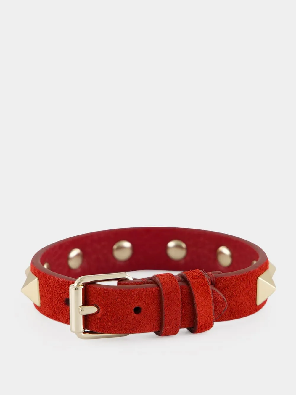 Red Suede Rockstud Bracelet sold by Fashion Clinic product image thumbnail 2