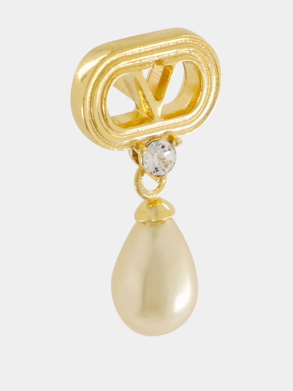 Gold Ovalette Pearl Drop Earrings sold by Fashion Clinic product image thumbnail 4