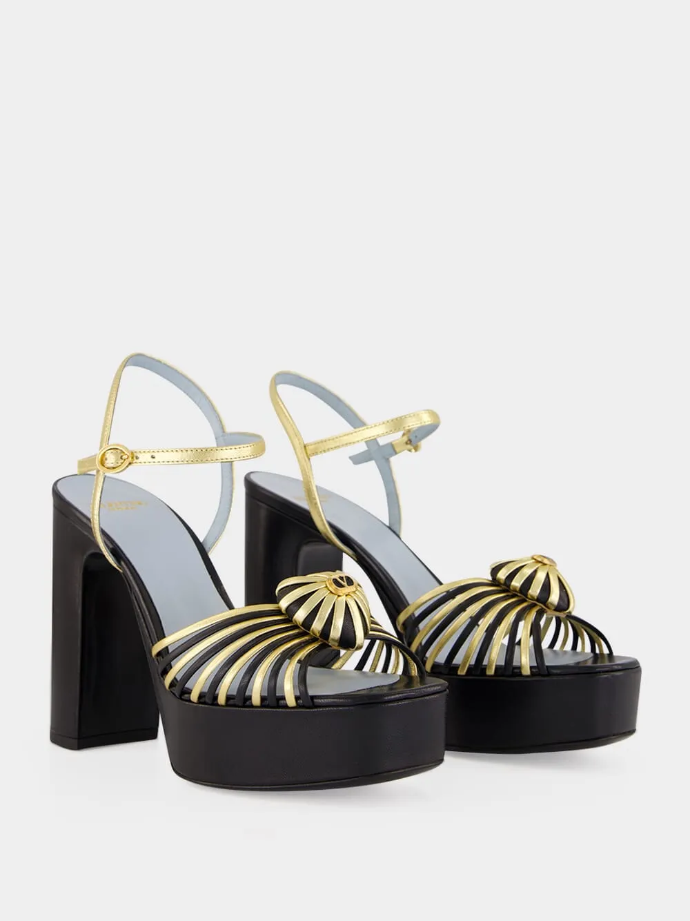 Black and Gold Coeur Royal 115 Sandals sold by Fashion Clinic product image thumbnail 3