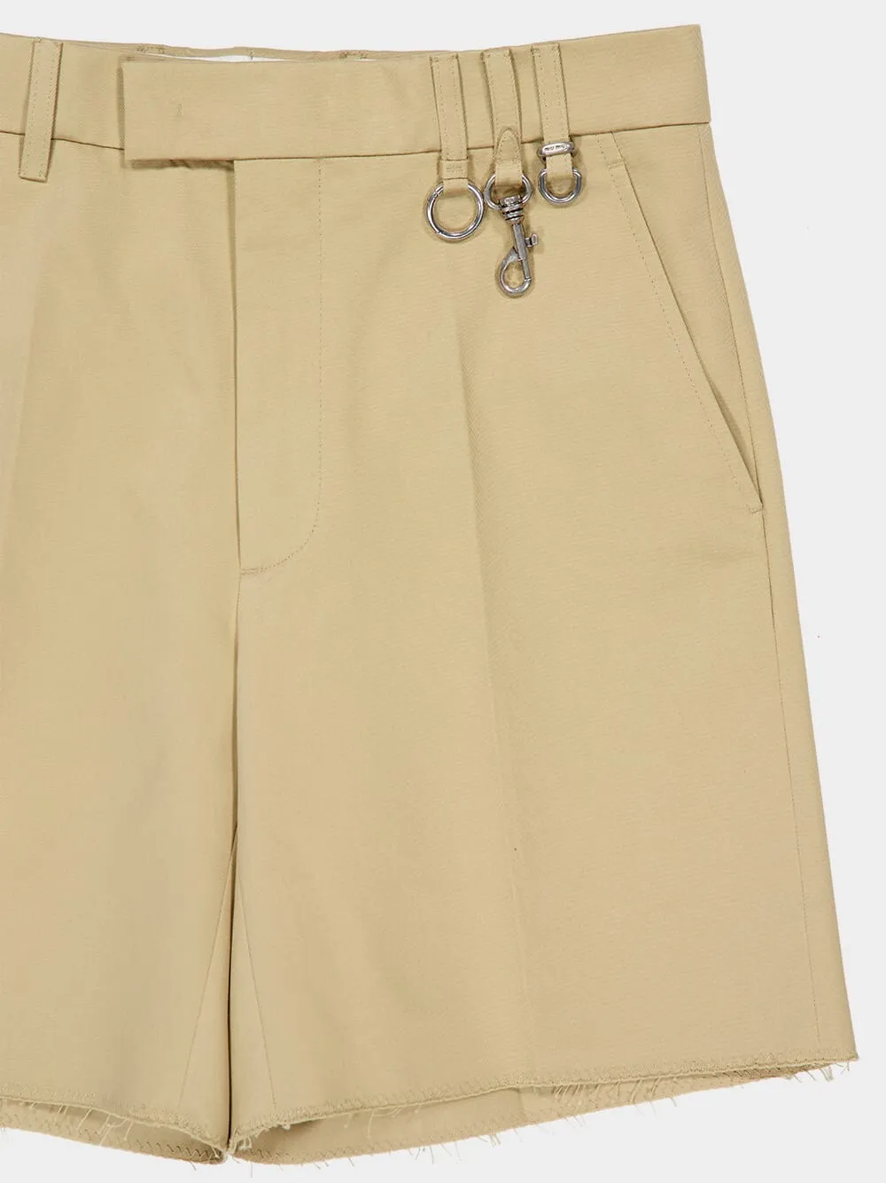 Corda Beige Decorated Cotton Shorts sold by Fashion Clinic product image thumbnail 3